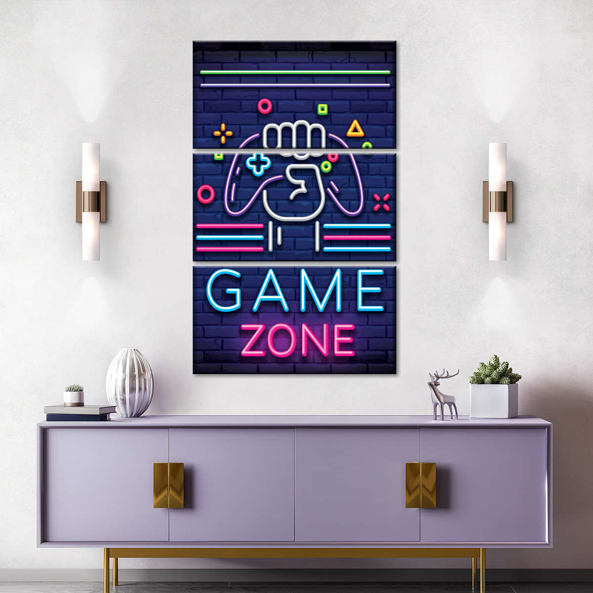 Neon -Spielzone Wandkunst