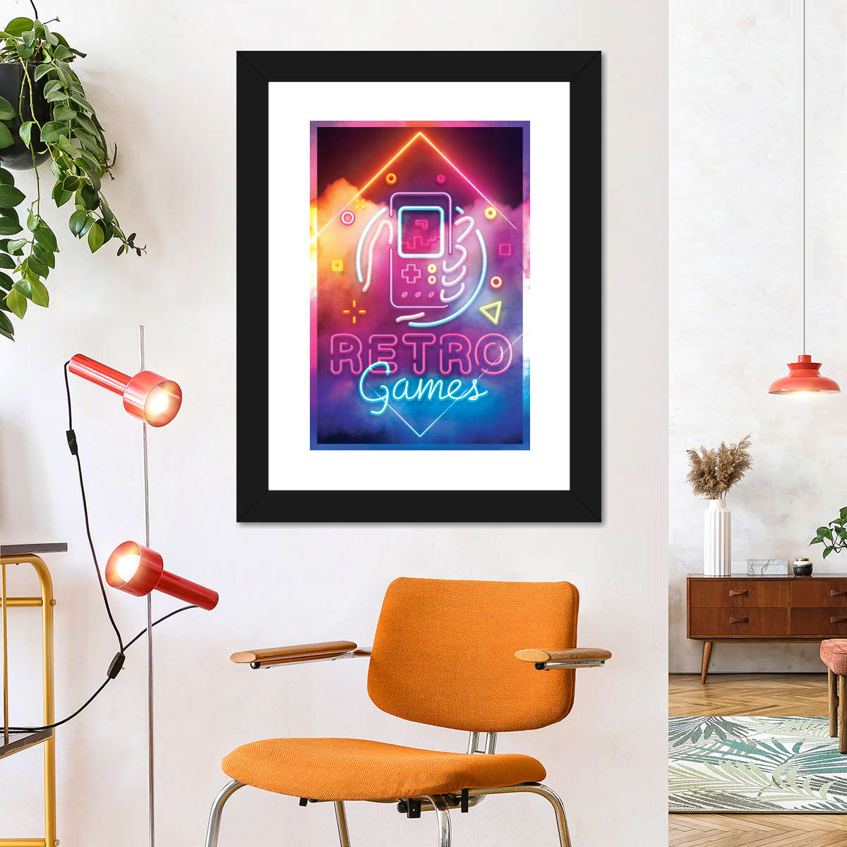 ریٹرو گیمز نیین لائٹ وال آرٹ