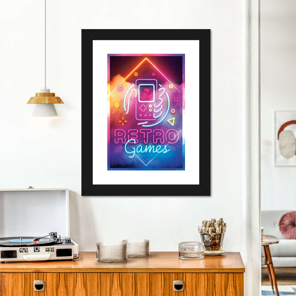 ریٹرو گیمز نیین لائٹ وال آرٹ