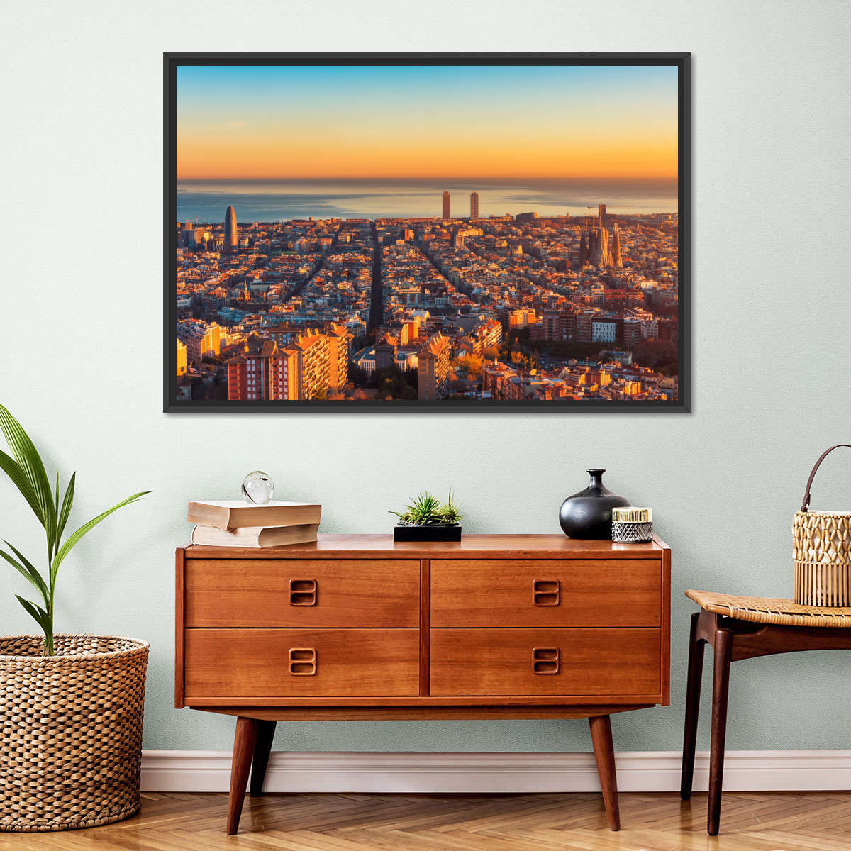 Barcelona Sunset Horizon Wandkunst