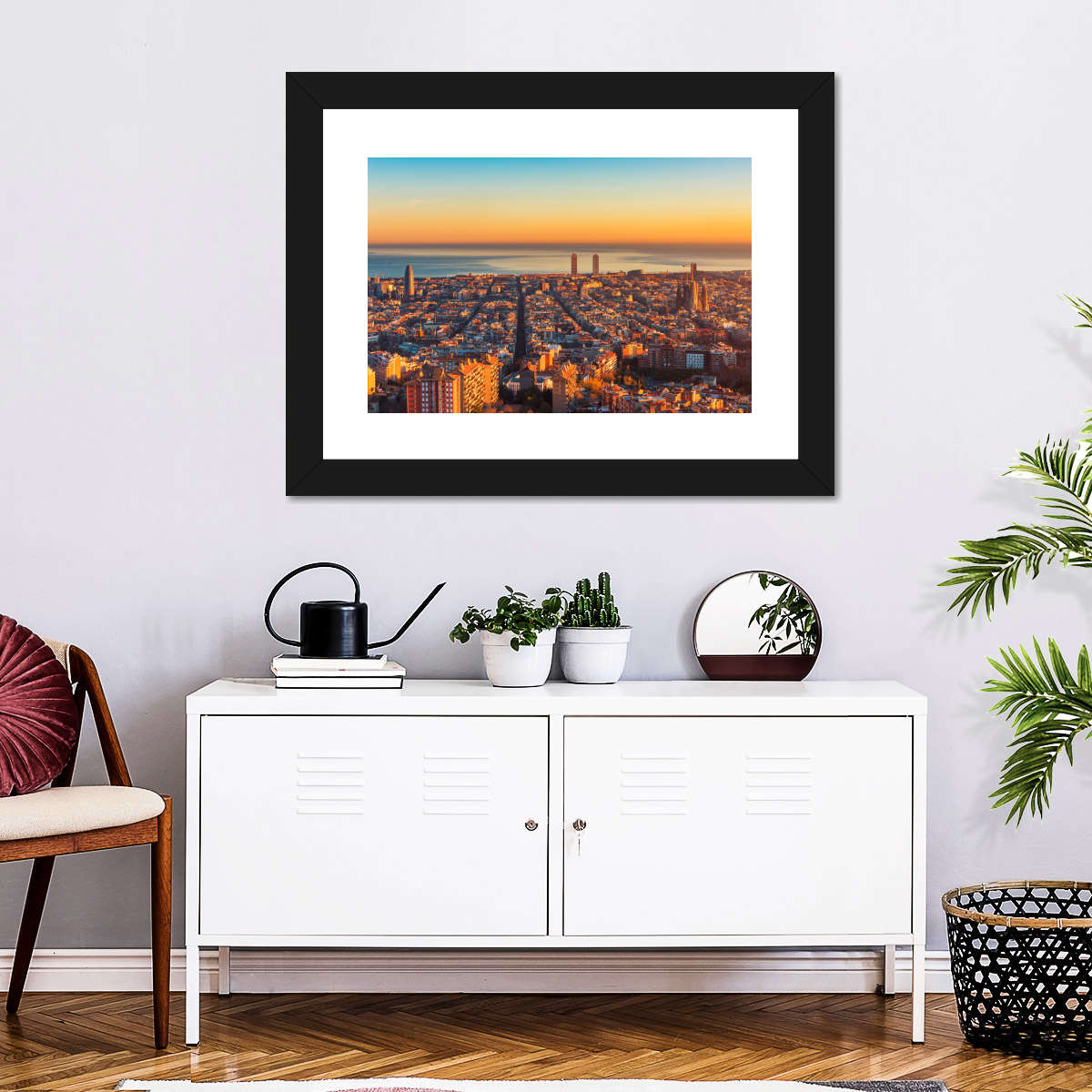 Barcelona Sunset Horizon Wandkunst