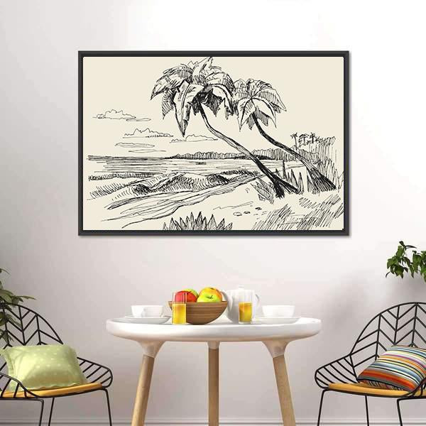 Hand Drawn Picture Canvas Wall Art-3 Horizontal-Gallery Wrap-25" x 16"-Tiaracle