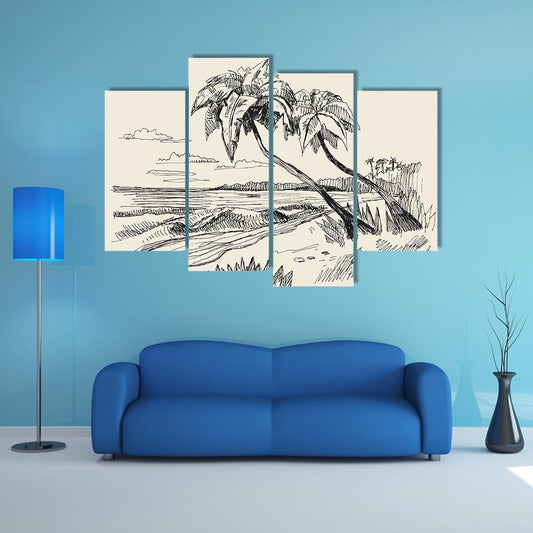 Hand Drawn Picture Canvas Wall Art-4 Pop-Gallery Wrap-50" x 32"-Tiaracle