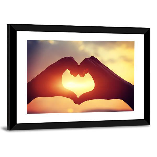 Hands Making Heart Shape Canvas Wall Art-3 Horizontal-Gallery Wrap-25" x 16"-Tiaracle