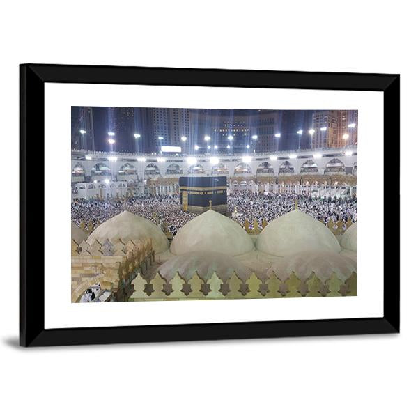 Haram Mosque Mecca Canvas Wall Art-3 Horizontal-Gallery Wrap-25" x 16"-Tiaracle