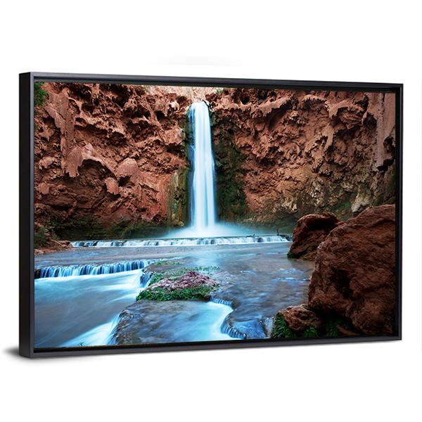 Havasu Falls Canvas Wall Art-3 Horizontal-Gallery Wrap-25" x 16"-Tiaracle