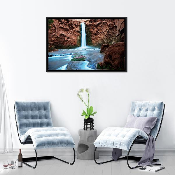 Havasu Falls Canvas Wall Art-3 Horizontal-Gallery Wrap-25" x 16"-Tiaracle