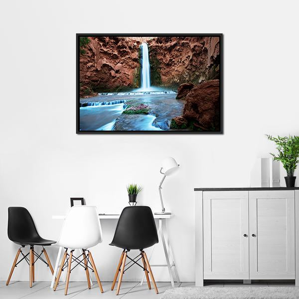 Havasu Falls Canvas Wall Art-3 Horizontal-Gallery Wrap-25" x 16"-Tiaracle