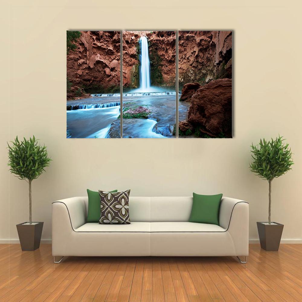 Havasu Falls Canvas Wall Art-3 Horizontal-Gallery Wrap-37" x 24"-Tiaracle