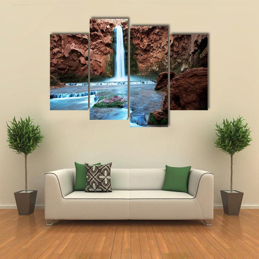 Havasu Falls Canvas Wall Art-4 Pop-Gallery Wrap-50" x 32"-Tiaracle