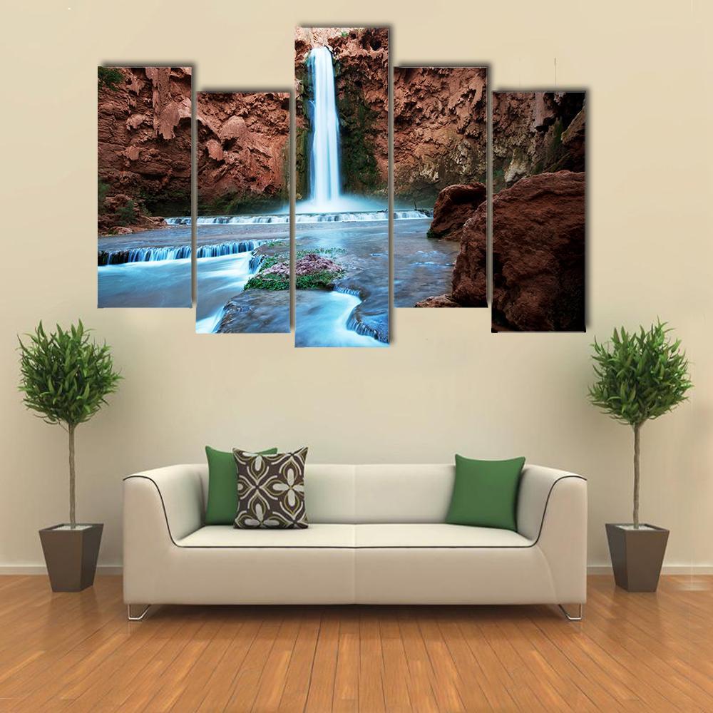 Havasu Falls Canvas Wall Art-5 Pop-Gallery Wrap-47" x 32"-Tiaracle