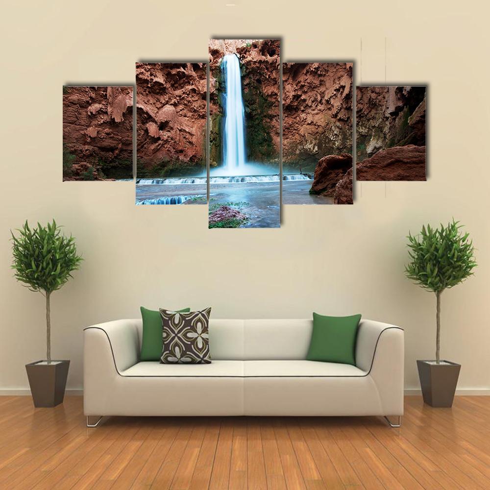 Havasu Falls Canvas Wall Art-5 Star-Gallery Wrap-62" x 32"-Tiaracle