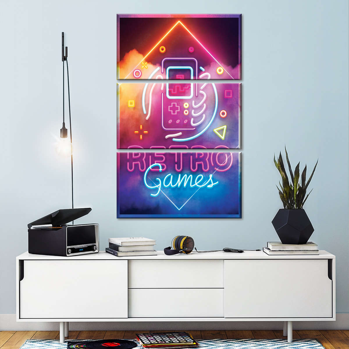 ریٹرو گیمز نیین لائٹ وال آرٹ