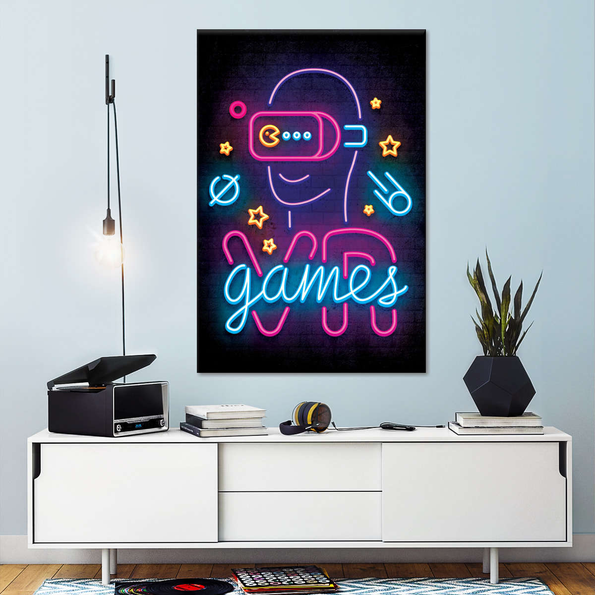 نیون وی آر گیمز وال آرٹ