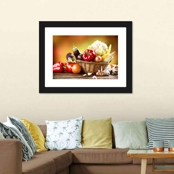 Healthy Organic Vegetables Canvas Wall Art-3 Horizontal-Gallery Wrap-25" x 16"-Tiaracle