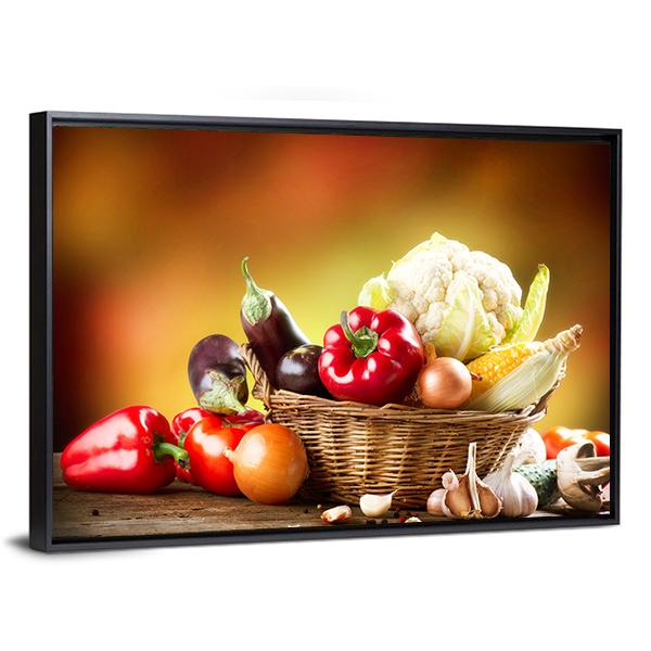 Healthy Organic Vegetables Canvas Wall Art-3 Horizontal-Gallery Wrap-25" x 16"-Tiaracle