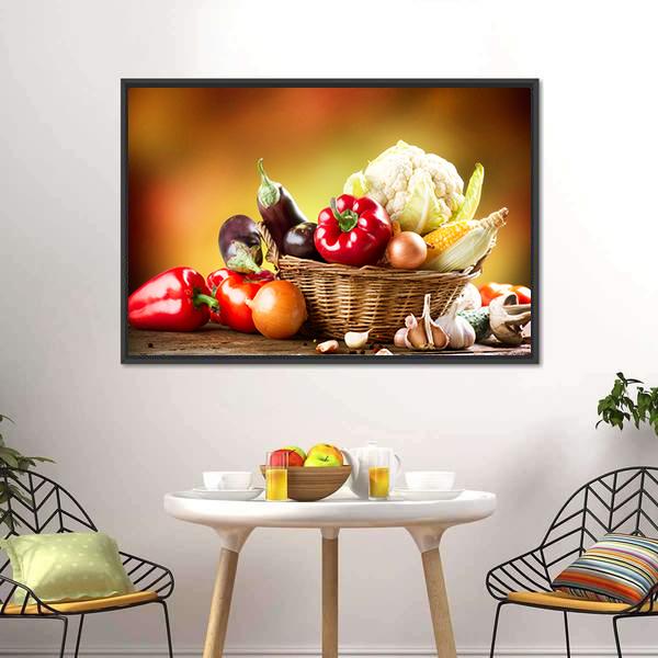 Healthy Organic Vegetables Canvas Wall Art-3 Horizontal-Gallery Wrap-25" x 16"-Tiaracle