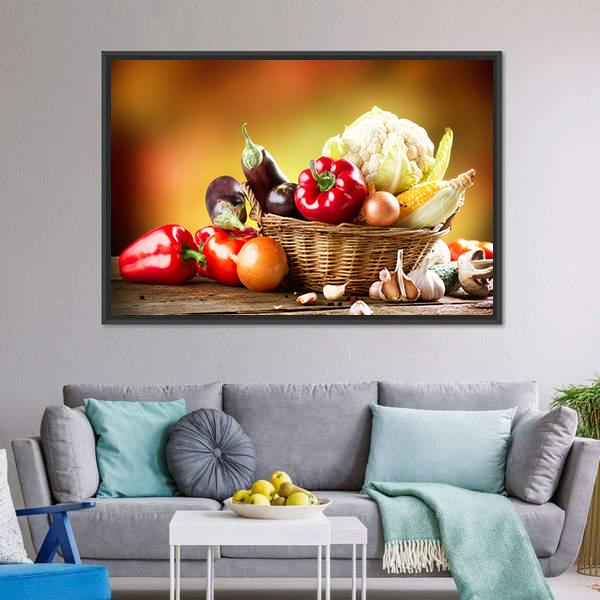 Healthy Organic Vegetables Canvas Wall Art-3 Horizontal-Gallery Wrap-25" x 16"-Tiaracle