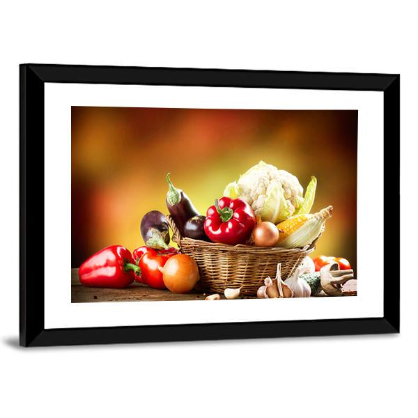 Healthy Organic Vegetables Canvas Wall Art-3 Horizontal-Gallery Wrap-25" x 16"-Tiaracle