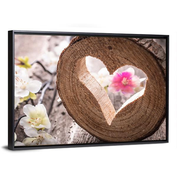 Heart On Rustic Wood Canvas Wall Art-3 Horizontal-Gallery Wrap-25" x 16"-Tiaracle