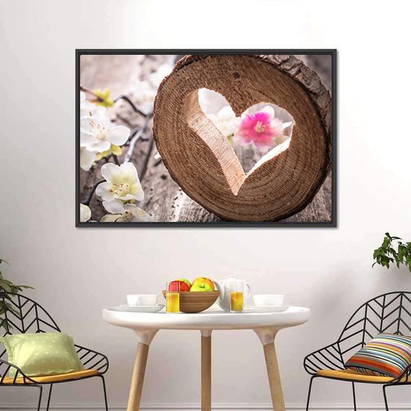 Heart On Rustic Wood Canvas Wall Art-3 Horizontal-Gallery Wrap-25" x 16"-Tiaracle