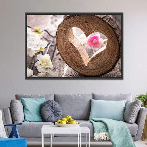 Heart On Rustic Wood Canvas Wall Art-3 Horizontal-Gallery Wrap-25" x 16"-Tiaracle