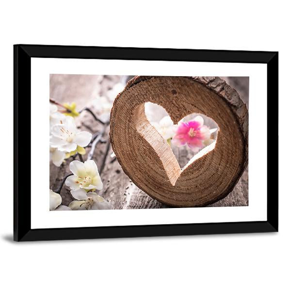 Heart On Rustic Wood Canvas Wall Art-3 Horizontal-Gallery Wrap-25" x 16"-Tiaracle