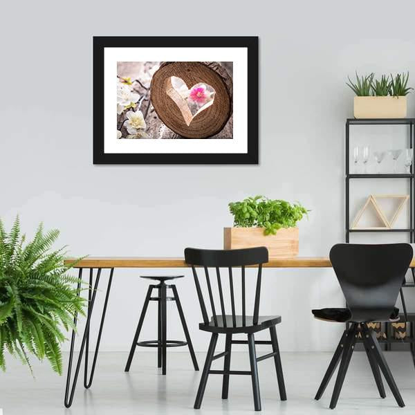 Heart On Rustic Wood Canvas Wall Art-3 Horizontal-Gallery Wrap-25" x 16"-Tiaracle