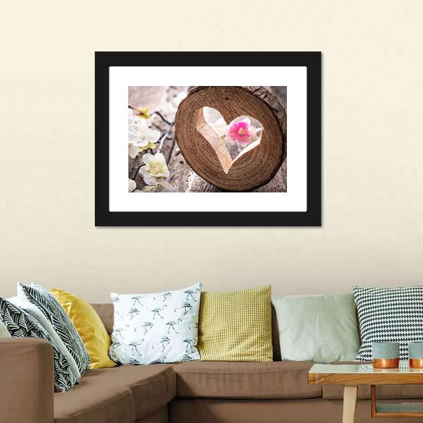 Heart On Rustic Wood Canvas Wall Art-3 Horizontal-Gallery Wrap-25" x 16"-Tiaracle