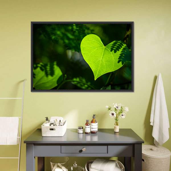 Heart Shape Leaf Canvas Wall Art-3 Horizontal-Gallery Wrap-25" x 16"-Tiaracle