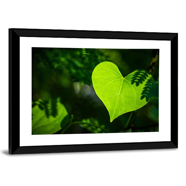 Heart Shape Leaf Canvas Wall Art-3 Horizontal-Gallery Wrap-25" x 16"-Tiaracle