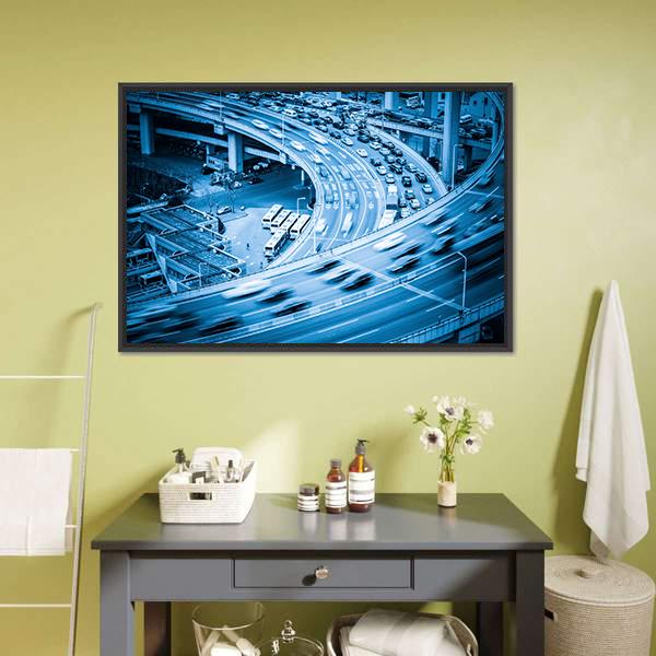 Heavy Traffic Closeup Canvas Wall Art-1 Piece-Floating Frame-24" x 16"-Tiaracle