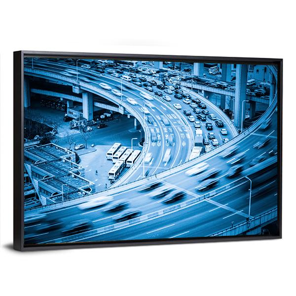 Heavy Traffic Closeup Canvas Wall Art-3 Horizontal-Gallery Wrap-25" x 16"-Tiaracle