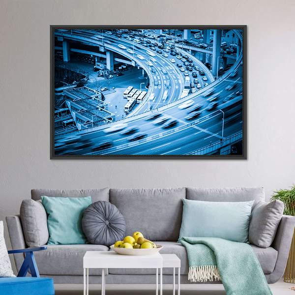 Heavy Traffic Closeup Canvas Wall Art-3 Horizontal-Gallery Wrap-25" x 16"-Tiaracle