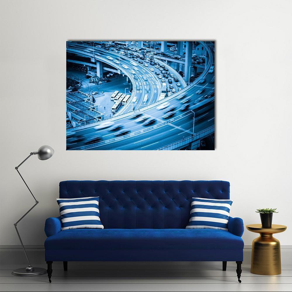 Heavy Traffic Closeup Canvas Wall Art-1 Piece-Gallery Wrap-48" x 32"-Tiaracle