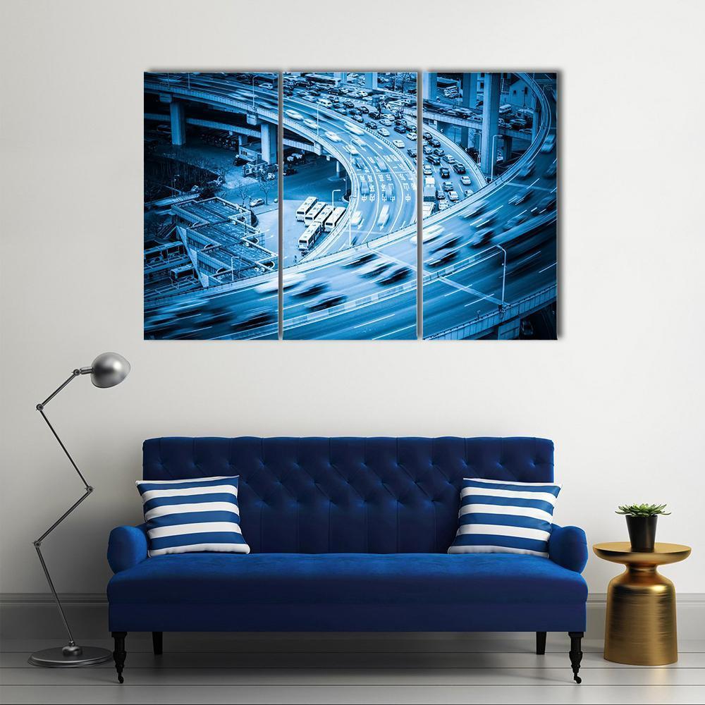 Heavy Traffic Closeup Canvas Wall Art-3 Horizontal-Gallery Wrap-37" x 24"-Tiaracle