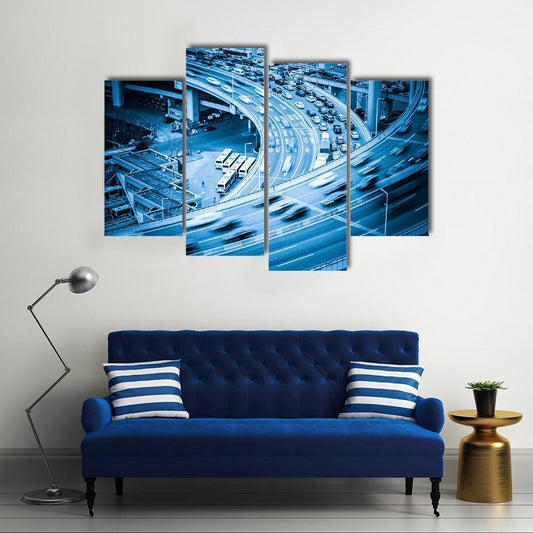 Heavy Traffic Closeup Canvas Wall Art-4 Pop-Gallery Wrap-50" x 32"-Tiaracle