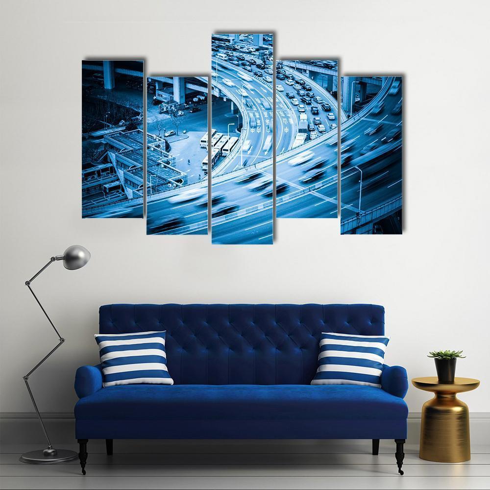 Heavy Traffic Closeup Canvas Wall Art-5 Pop-Gallery Wrap-47" x 32"-Tiaracle