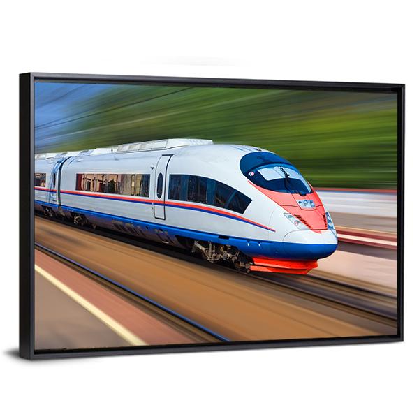 High Speed Train Canvas Wall Art-3 Horizontal-Gallery Wrap-25" x 16"-Tiaracle