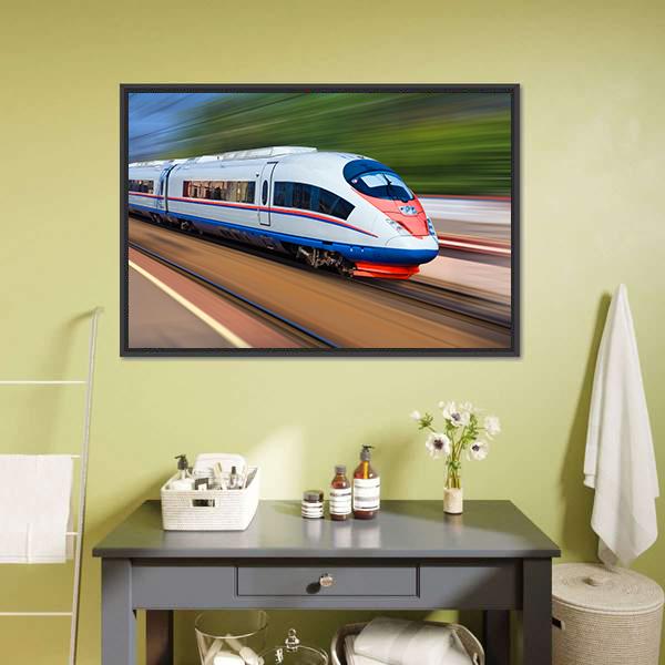 High Speed Train Canvas Wall Art-1 Piece-Floating Frame-24" x 16"-Tiaracle