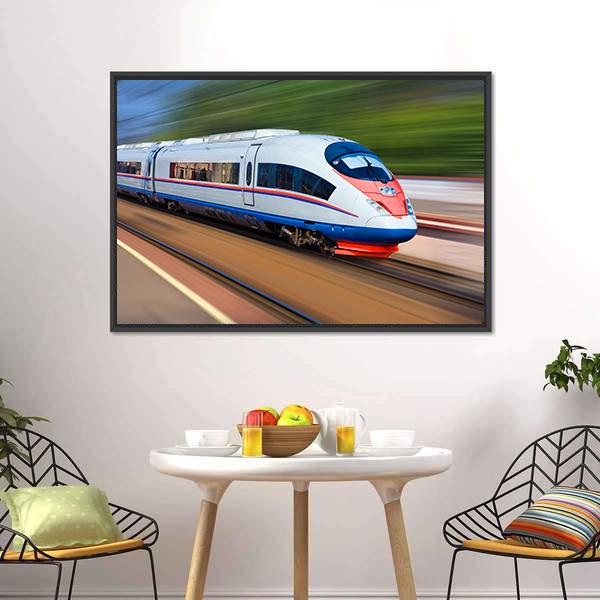 High Speed Train Canvas Wall Art-3 Horizontal-Gallery Wrap-25" x 16"-Tiaracle