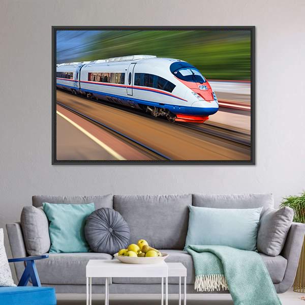 High Speed Train Canvas Wall Art-3 Horizontal-Gallery Wrap-25" x 16"-Tiaracle