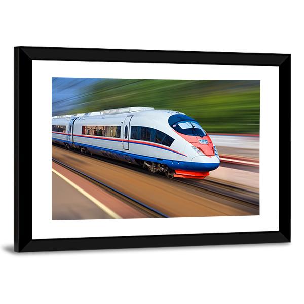 High Speed Train Canvas Wall Art-3 Horizontal-Gallery Wrap-25" x 16"-Tiaracle