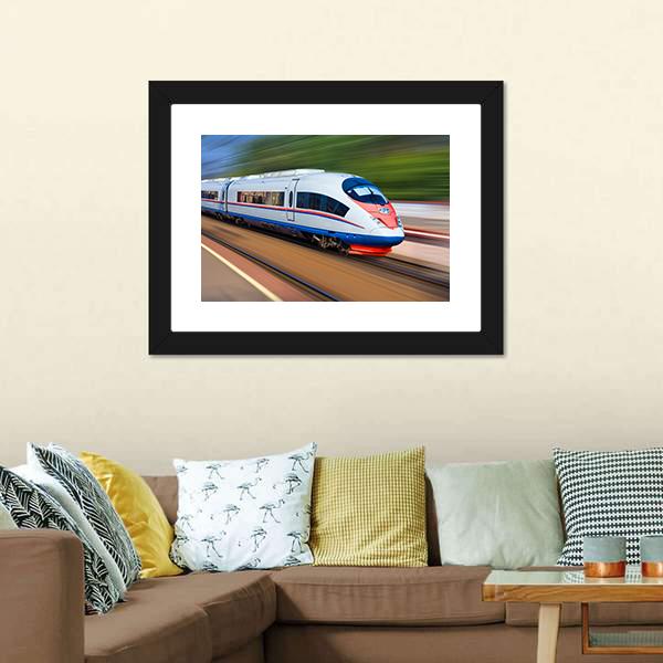 High Speed Train Canvas Wall Art-3 Horizontal-Gallery Wrap-25" x 16"-Tiaracle