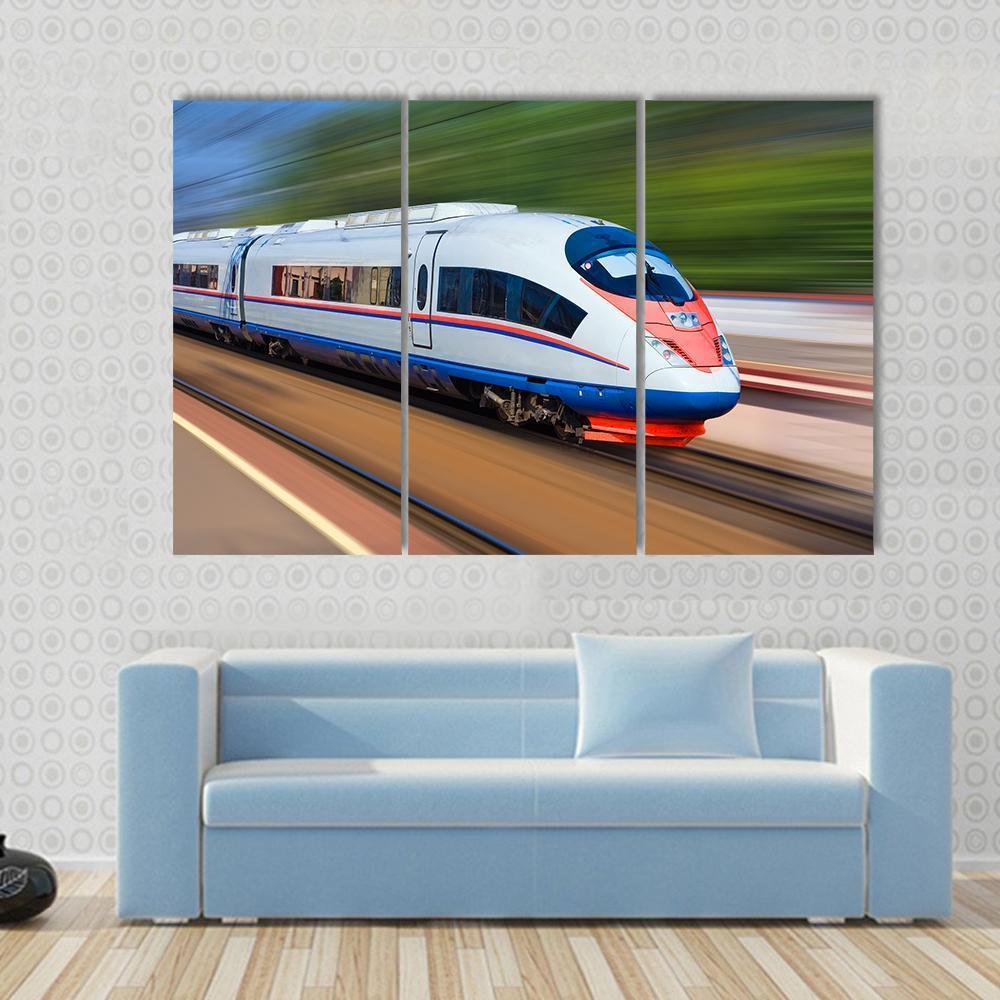 High Speed Train Canvas Wall Art-3 Horizontal-Gallery Wrap-37" x 24"-Tiaracle