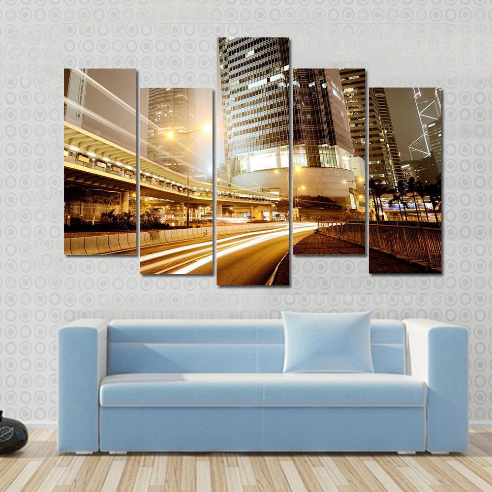 High Traffic Road Canvas Wall Art-5 Pop-Gallery Wrap-47" x 32"-Tiaracle