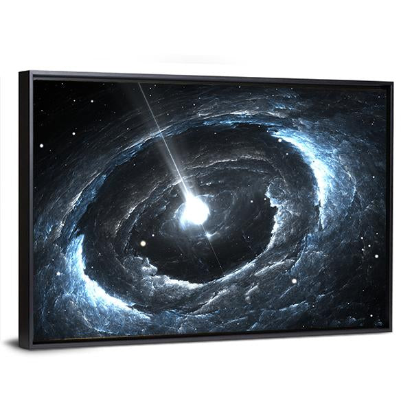 Highly Magnetized Rotating Neutron Star Canvas Wall Art-3 Horizontal-Gallery Wrap-25" x 16"-Tiaracle