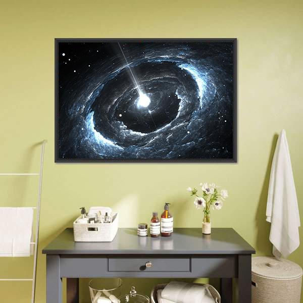 Highly Magnetized Rotating Neutron Star Canvas Wall Art-1 Piece-Floating Frame-24" x 16"-Tiaracle