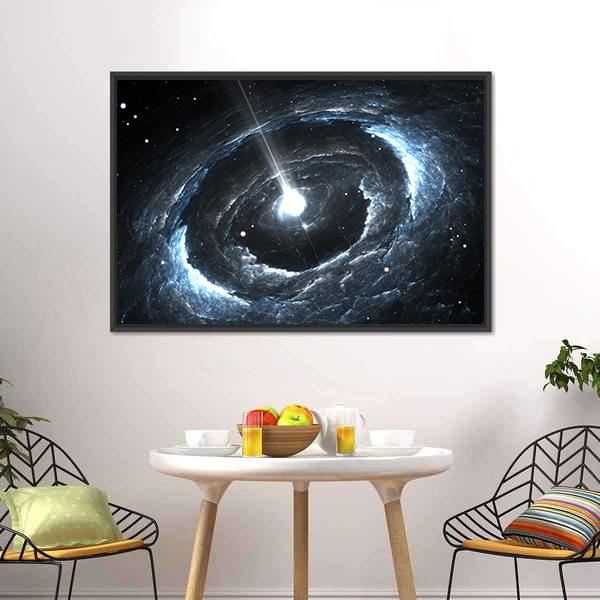 Highly Magnetized Rotating Neutron Star Canvas Wall Art-3 Horizontal-Gallery Wrap-25" x 16"-Tiaracle