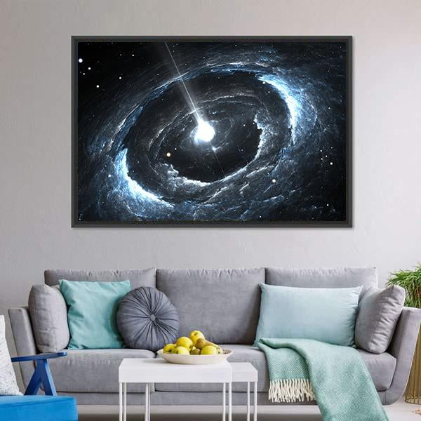 Highly Magnetized Rotating Neutron Star Canvas Wall Art-3 Horizontal-Gallery Wrap-25" x 16"-Tiaracle